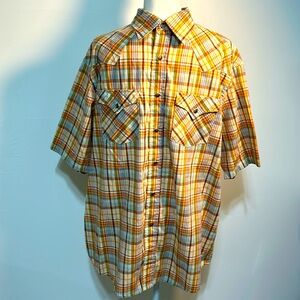 PENDLETON WOOLEN MILLS FRONTIER Men’s LG Pearlsnap Western Button Up Plaid Shirt